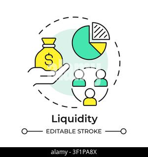 Liquidity multi color concept icon Stock Vector
