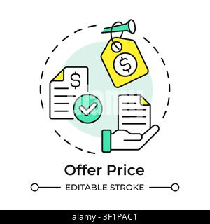 Offer price multi color concept icon Stock Vector