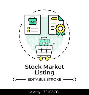 Stock market listing multi color concept icon Stock Vector