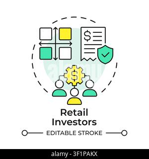 Retail investors multi color concept icon Stock Vector