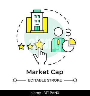 Market capitalization multi color concept icon Stock Vector