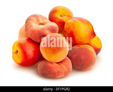 peaches mix path isolated on white Stock Photo