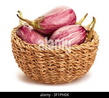 aubergine eggplant path isolated on white Stock Photo