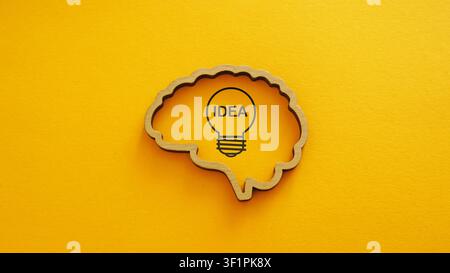 Creative idea inside brain highlighting innovation and problem solving. Stock Photo