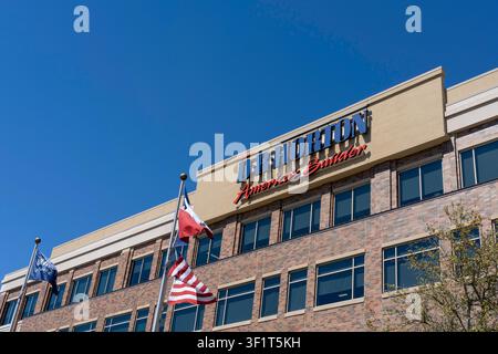 Close up of D.R. Horton America's Builder sign on their office building in Dallas, Texas, USA. Stock Photo
