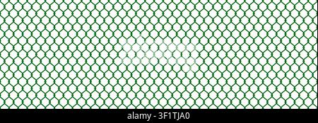Green wire fence seamless pattern. Mesh net texture background. Lattice grid chain silhouette for barrier wall, safety zone, construction backdrop. Repeated metal henge enclosure wallpaper. Vector Stock Vector