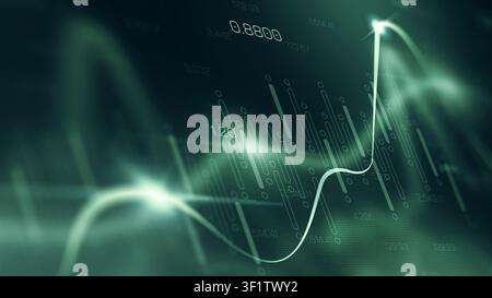 Stock exchange trading chart shows market trends and price movements in real time Stock Photo