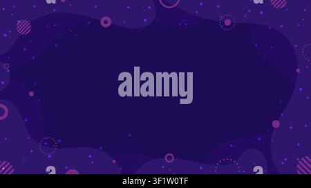 dark purple abstract vector background with fluid wavy border cosmic template for banner design with copy space Stock Vector
