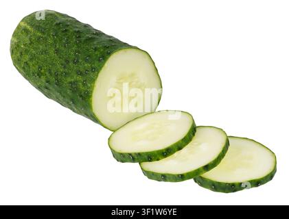 Sliced cucumber isolated on white background Stock Photo