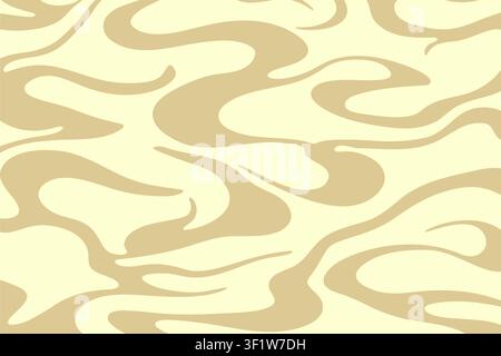 Decorative abstract illustration of layered wavy sand like shapes in soft beige and cream tones Stock Vector