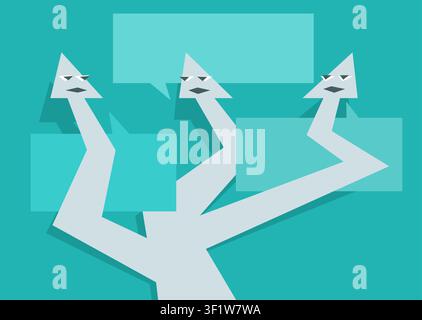 Confused humanized arrows - directions of crossroads, symbol of decision choice, business concept, Flat style vector illustration Stock Vector