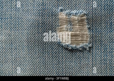 Blue jeans fabric background or denim texture. Close up view Stock Photo