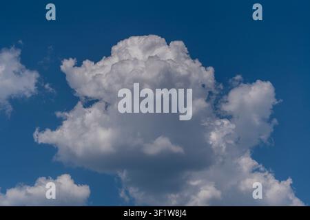 Natural daylight and white clouds floating on blue sky at sunny day Stock Photo