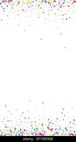 School math notebook cover. Colorful childish numbers floating in the air. Back to school mathematics banner on white background. Falling numbers vector illustration. Stock Vector