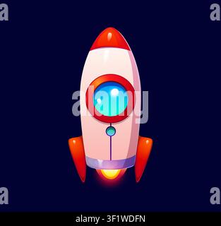 Cartoon space flying rocket font letter I Stock Vector
