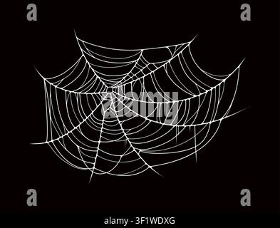 Cobweb or Halloween spiderweb on stretched threads Stock Vector
