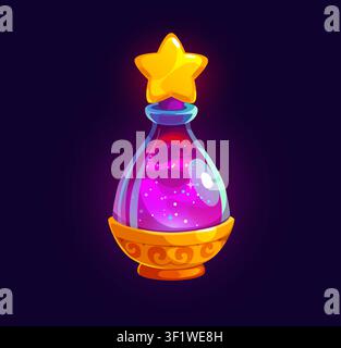 Cartoon Halloween potion bottle or spell elixir Stock Vector