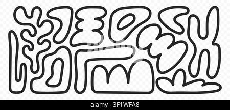 Abstract Doodle Border Shapes Stock Vector