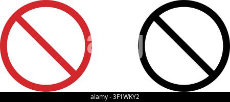 Prohibition Symbol Icon Set. No Entry, Restriction, Warning, Forbidden Action And Safety Regulation Silhouette Sign Collection. Isolated Vector Stock Vector