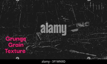 Scratch grunge texture graphic art. Worn noise grainy background with dust overlay and distress grain. Abstract dirty splattered effect for urban poster and object design. Vector illustration Stock Vector