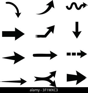 Interface arrow silhouette collection vector illustration Stock Vector