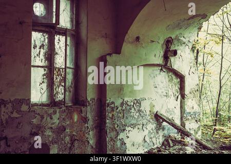 old abandoned house in the city Stock Photo