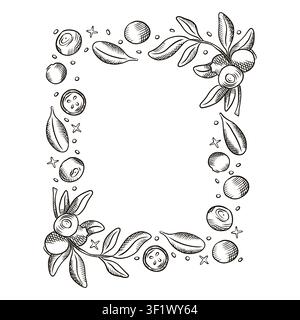 Vector frame with berries. Berries, strawberries, frame, blueberries, menus, packaging, labels, design. Stock Vector