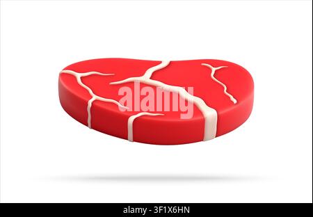 3D Raw beef steak icon Stock Vector