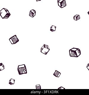 Seamless pattern with hand drawn beet vegetable cubes. Sketch style artistic background with geometric food slices. Botanical illustration of beetroot Stock Vector