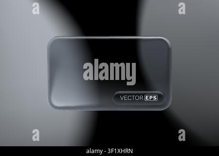 Sleek dark glass frame on a gradient background, ideal for modern design and text. Vector illustration Stock Vector