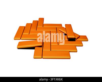 Herringbone Tile Pattern wooden parquet isolated vector 3d icon illustration on white background Stock Vector
