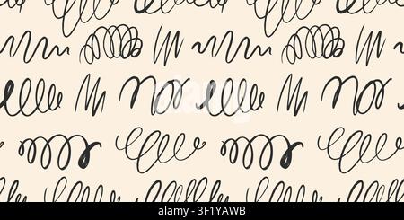 Hand drawn scribble vector seamless pattern Stock Vector