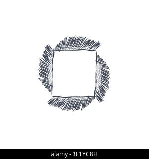 Hand drawn vector abstract outline,graphic,line exotic tropical leaves ornament frame in drawing elegant style.Elegant decoration vintage outline Stock Vector