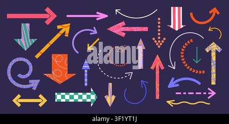 Set of different arrows. Isolated vector elements. Stock Vector