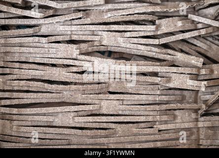 Recycled cardboard shredded to be used for packaging abstract background texture Stock Photo