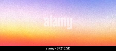 Grain sunset noise gradient background with mesh blend. Gritty vibrant blurred sunrise gradation effect backdrop. Orange and purple summer and autumn Stock Vector
