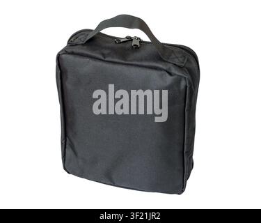 Black bag, case for devices and appliances. A black case on a white background. Stock Photo