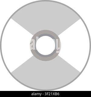 Clean vector illustration of a retro CD-ROM optical disc isolated on a transparent background. Classic computer data storage media from the 1990s Stock Vector