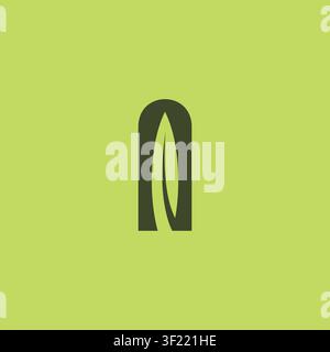 Letter N With Leaf Simple Logo Design. N letter logo with natural green plant Stock Vector
