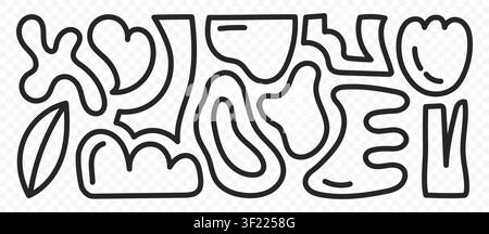 Abstract Organic Doodle Shape Set Stock Vector