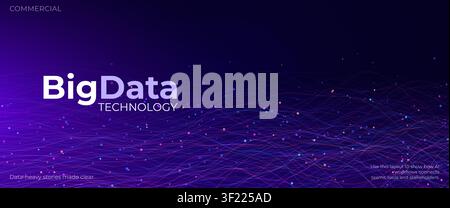 Big data technology, AI workflows, glowing network lines. Data-heavy stories connect teams, tools, stakeholders; commercial layout for presentations Stock Vector