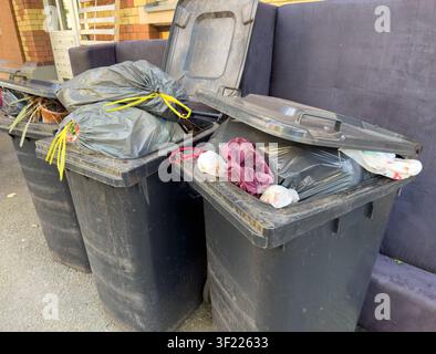 full garbage trash in the german street Stock Photo