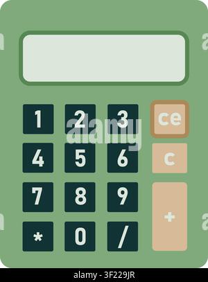 Modern Calculator UI Illustration for Finance, Budgeting and Accounting App Stock Vector