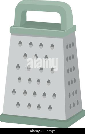 Kitchen Grater UI Illustration – Modern Cooking Utensil Icon for Food and Culinary Apps Stock Vector