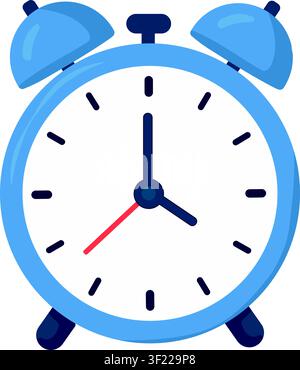 Modern Alarm Clock UI Illustration – Minimal Wake Up Timer and Time Reminder Icon Stock Vector