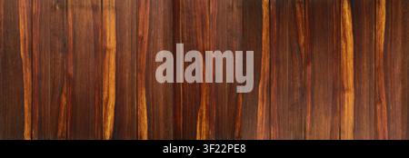 Wood background - dark brown vertical board wall with wood grain and some light shades Stock Photo