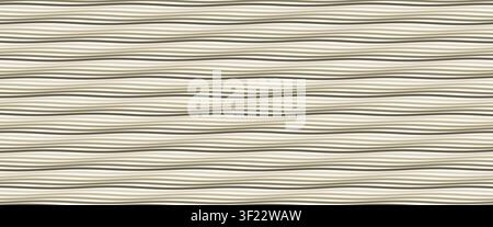 Elegant Abstract Stripe Seamless Pattern With Flowing Beige Wavy Lines In Clean Contemporary Style. Professional Line Designs. Vector Illustration. Stock Vector