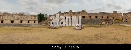Uxmal, Mexico: Uxmal mayan archaeological site in Yucatan Peninsula. Stock Photo