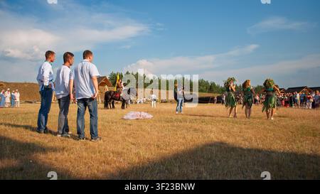 Kyiv, Ukraine. July 06, 2013. People in traditional attire gather for a festive celebration of Ivan Kupala, a pagan holiday with historical roots in K Stock Photo
