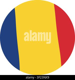 Romania national flag icon decorative shapes. Stock Vector